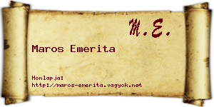 Maros Emerita névjegykártya